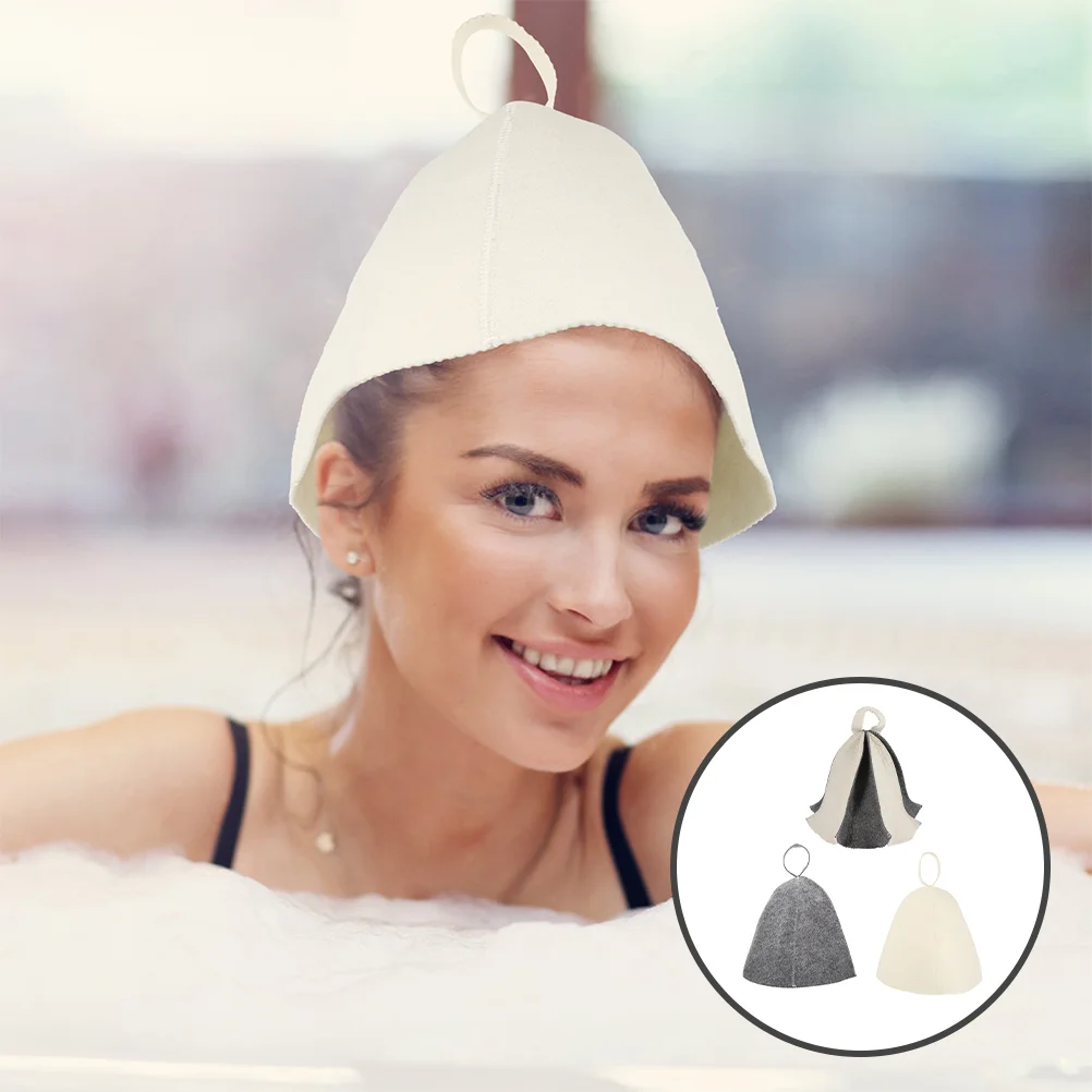 

3pcs Sauna Hat Vaporarium Hat Sauna Hat Bath Felt Hat Russian Banya Cap Flexible Sauna Hats for Men Sauna Steam Room Hats