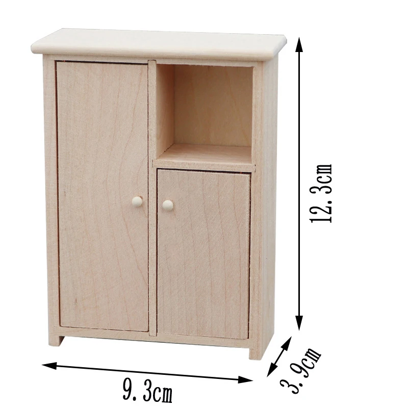 Odoria Casa Delle Bambole Vetrina Miniatura: 1/12 Scala Armadio Con Specchio Per Soggiorno Sala Da Pranzo - Mini Mobili In Legno Vintage Marrone - Foto 4