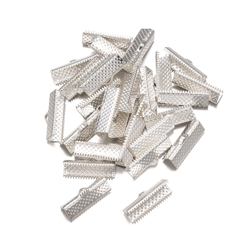 50 Stück Bandenden Leder Crimps Armband Lesezeichen Prise Klemme Kabel End verschlüsse Verschlüsse Anschlüsse DIY Choker Schmuck herstellung – Detail 5