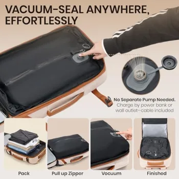 Rolling Vacuum Backpack Travel Luggage with One-Button Compression Expandable Design TSA-Approved Lock and Water-Proof Laptop C 2