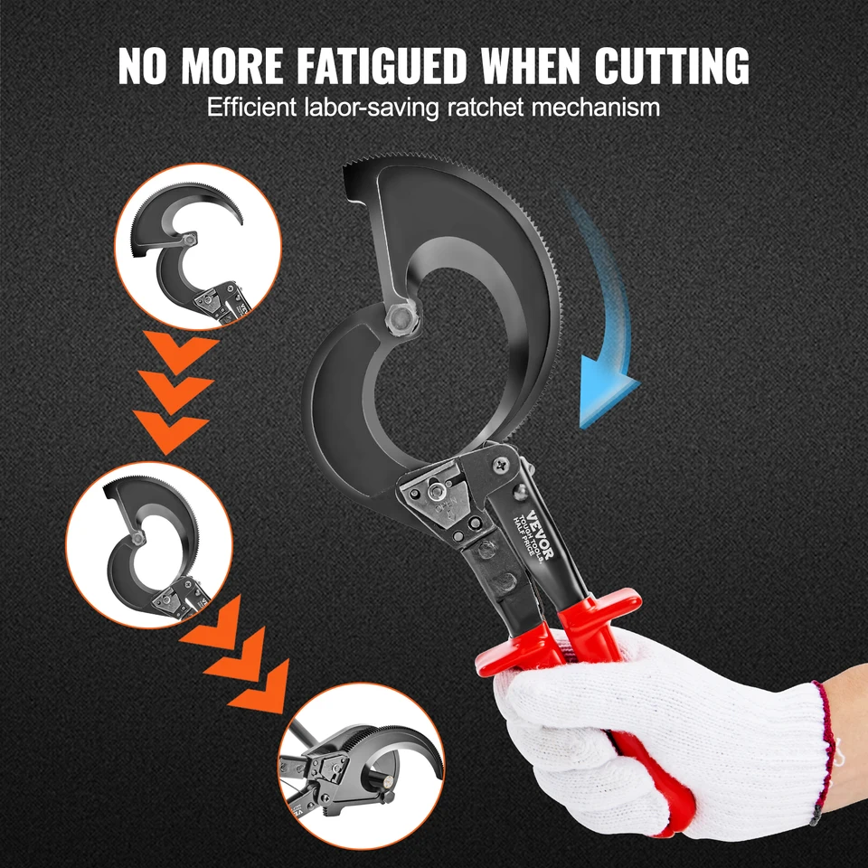 VEVOR Ratcheting Cable Cutter with Comfortable Grip