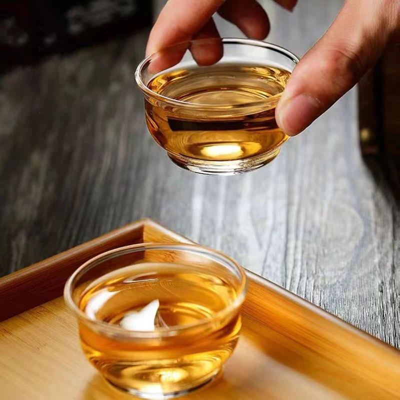 Tea Set Heat Resistant Glass Tea Cup Set Transparent Kung Fu Chinese Bowls Porcelain Mug Vintage