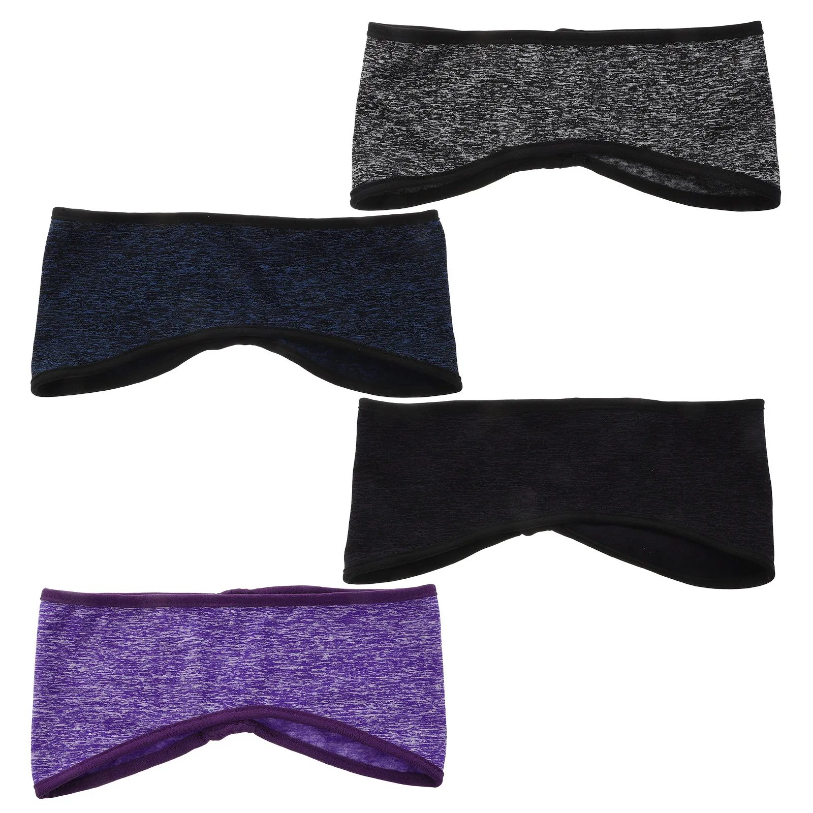4Pcs 따뜻한 겨울 스포츠 머리띠 귀 덮개 러닝 탄성 헤어 밴드 경량 소프트 양털 안감 추운 날씨 야외 피트니스