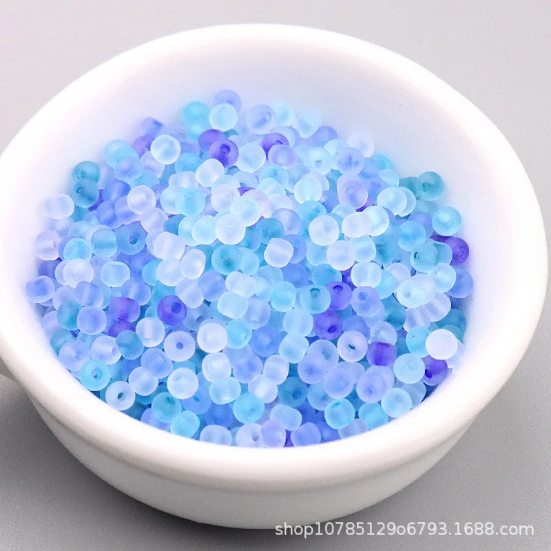Glass seed beads 150pcs 3mm Transparent Frosted Glass Bead 8/0 Loose Spaced Seed Beads