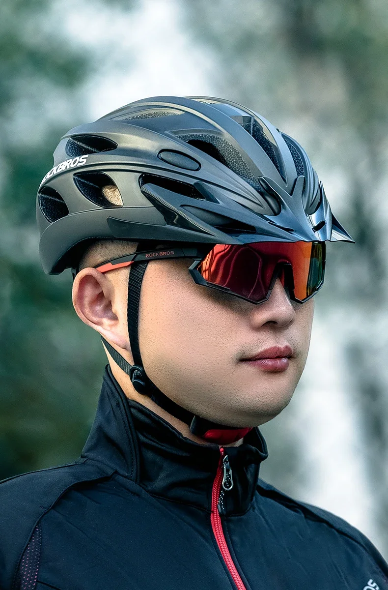 ROCKBROS Fahrradhelm Leichter integrierter Helm Kopfschutz Schutzhelm mit Schutzbrille Herren Damen MTB Rennrad Helm – Detail 18