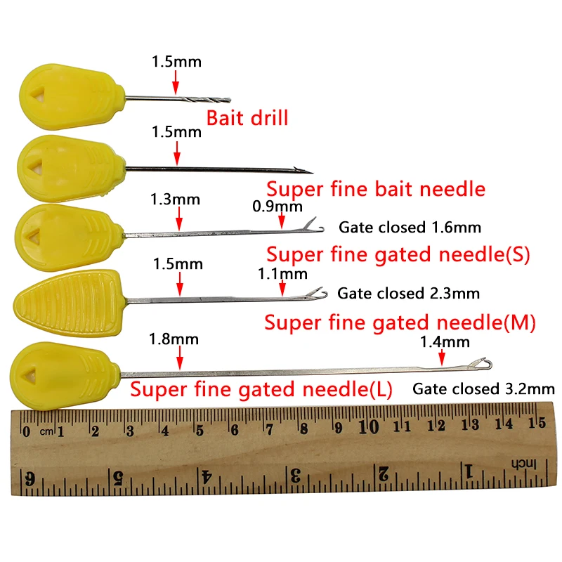 3Pcs Strumenti Per La Pesca Alla Carpa Super Fine Gate Needle Bait Drill Baiting Equipment Ferramentas E Accessori Anzol Para Pesca Feeder
