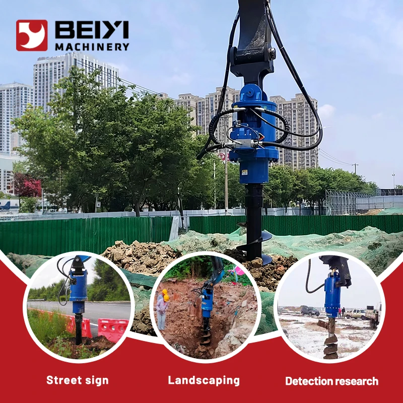 ProductsExcavator Attachment Power Hydraulic Earth Auger Drill
