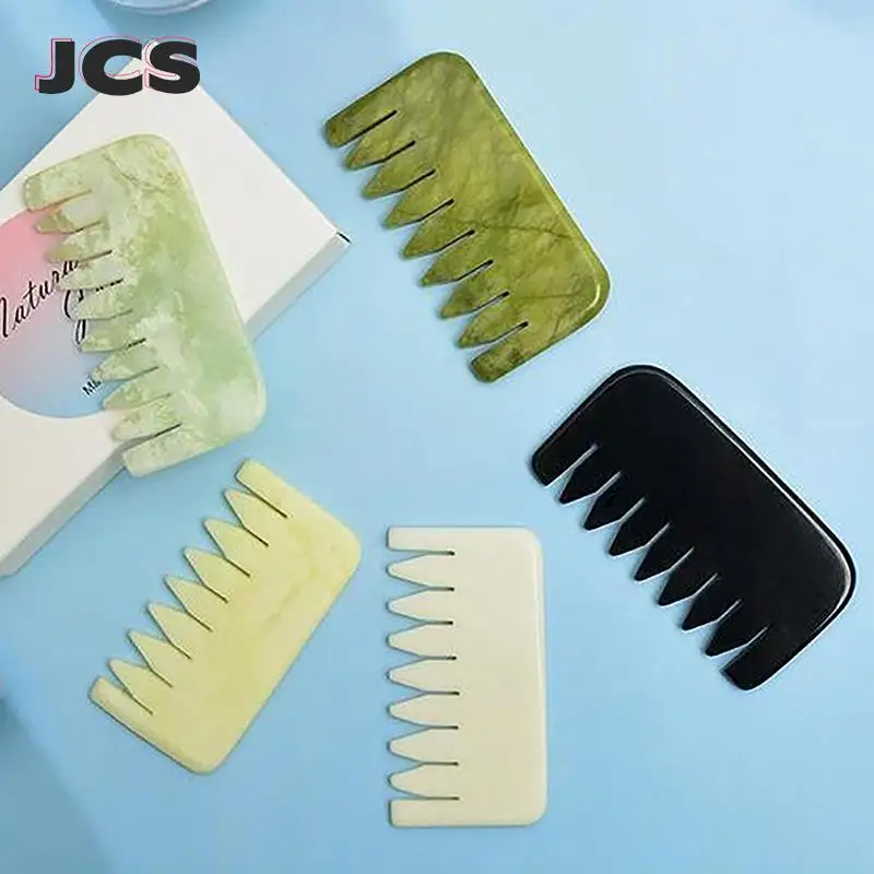 

Natural Jade Guasha Face Scraper Head Massage Comb Gua Sha Scraping Hair Comb Scalp Care Massager Tool SPA Trigger Point Therapy