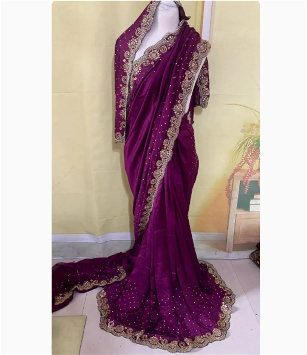 India Sari Nepal Thailand 6-meter Sari costume dress live broadcast featuring Sri Lanka's Grand Lengha