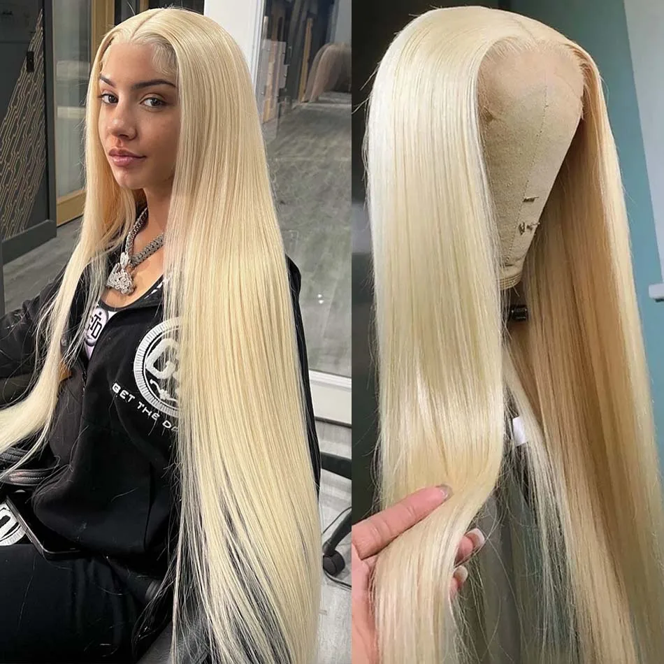 

13X4 13x6 613 Honey Blonde Color Lace Front Human Hair Wigs for Women Transparent Brazilian Straight Frontal Wigs ALIRAIN Hair