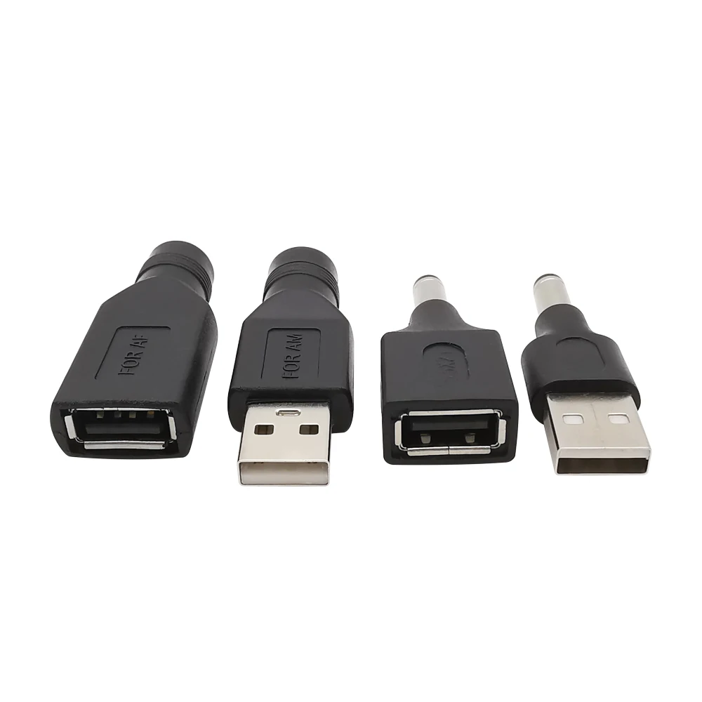 USB to 5.5mm DC Power Charging Adapter, Male/Female Converter Connector, 5V