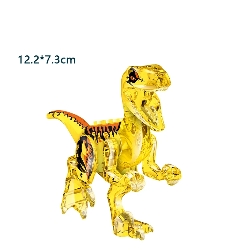 Bloques de construcción de dinosaurios jurásicos Indominus Rex DIY Tyrannosaurus Figuras de acción Modelos Juguetes para niños Animales Regalos de cristal