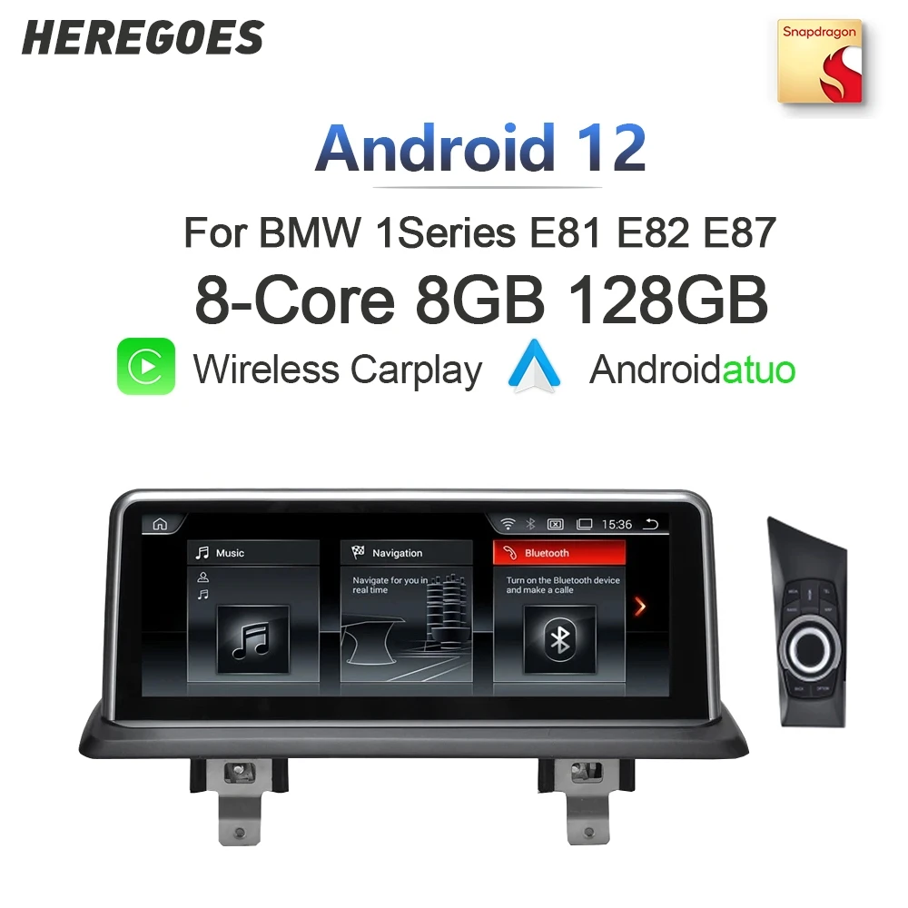 

Carplay 720P Android 12 Car DVD Player Qualcomm Navigation Radio 8G+128GB GPS autoradio For BMW 1 Series E81 E82 E87 E88 ccc cic
