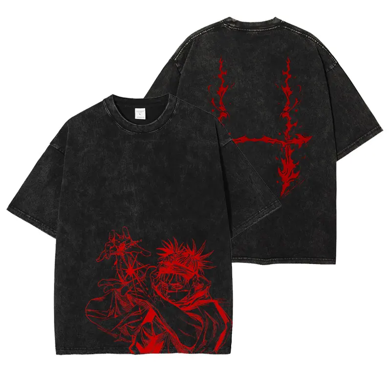 Vintage Washed Jujutsu Kaisen Oversized Anime T-Shirt