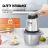 VEVOR Food Processor Electric Meat Grinder with 4Wing Stainless Steel Blades 8+5 Cup 2 Bowls 400W Electric Food Chopper 2 Speeds 6