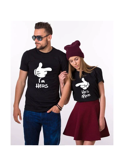 Camiseta de "I'm her Is Mine" para playeras Tumblr Garphic, camisetas divertidas de Valentín, ropa para parejas a juego _ - AliExpress Mobile