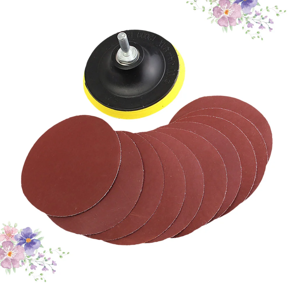 

10PCS 1000 Mesh Sandpaper Practical Polishing Sandpaper Kit Round Grinding Sandpaper Set with 1PC Grinding Rod for Home Studio
