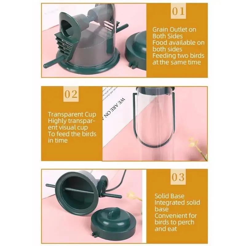 Wild Bird Seed Feeder Outdoor Suspended Feeder Portable Bird Food Dispenser Accessories Pet Supply Outdoor Courtyard Garden