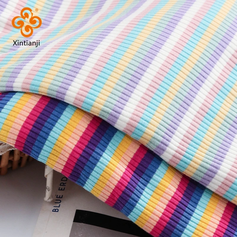 Rainbow Rib Knit Fabric 2