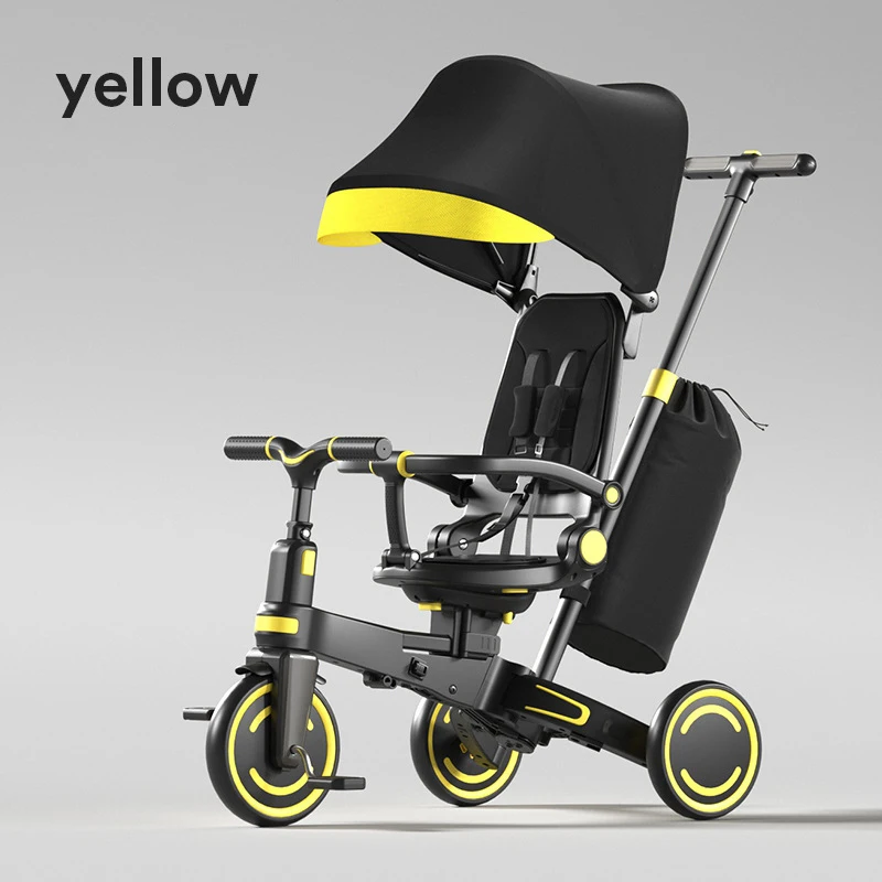 Children's Pedal Tricycle 1-6 Years Old Foldable Baby Sunshade 9 in 1 Lightweight Baby Trolley