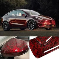 Autocollant de voiture auto-adhésif en Fiber de carbone forgé au Laser brillant, Film de carbone en vinyle brillant pour décalcomanie de voiture 4