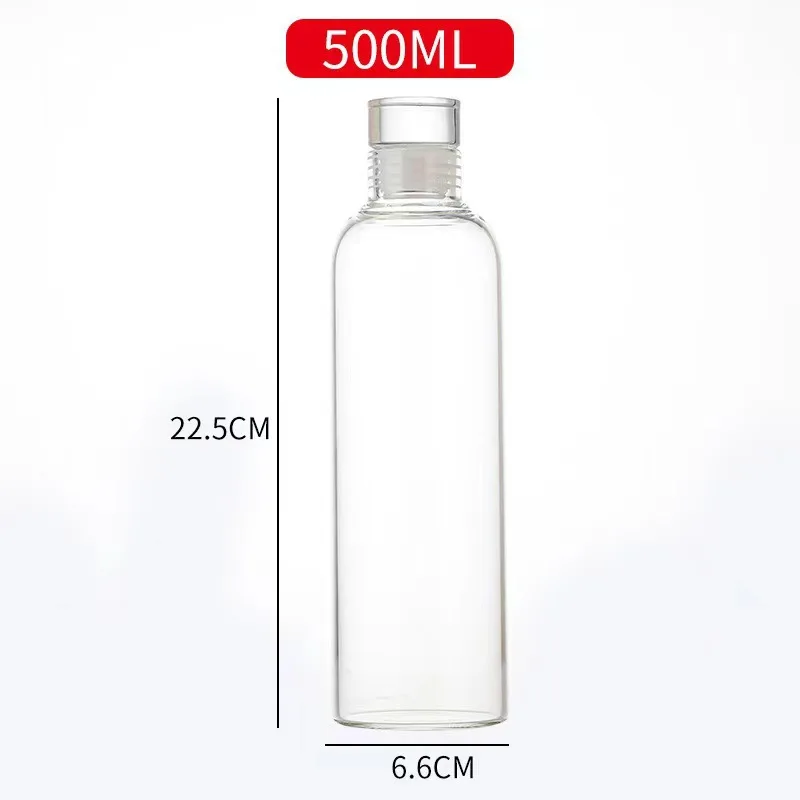 Eco-Friendly Reusable Glass Water Bottle with Leak-Proof Lid