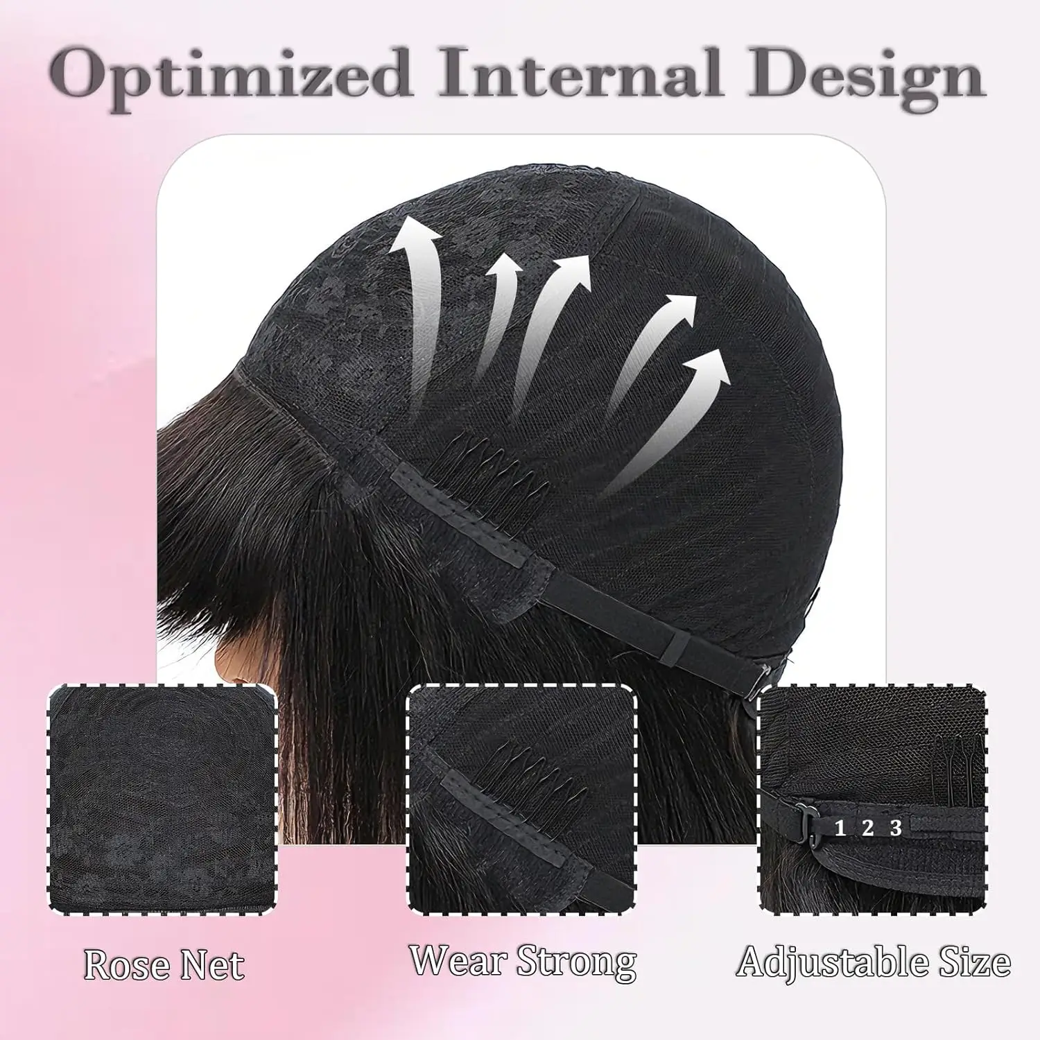 Straight Bob Wig with Bangs Glueless Wigs Human Hair HD Lace Short Natural Black Bob Blunt Cut 180% Density 16 Inches For Women 6