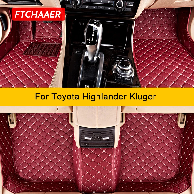 

FTCHAAER Custom Car Floor Mats For Toyota Highlander Kluger Auto Carpets Foot Coche Accessorie