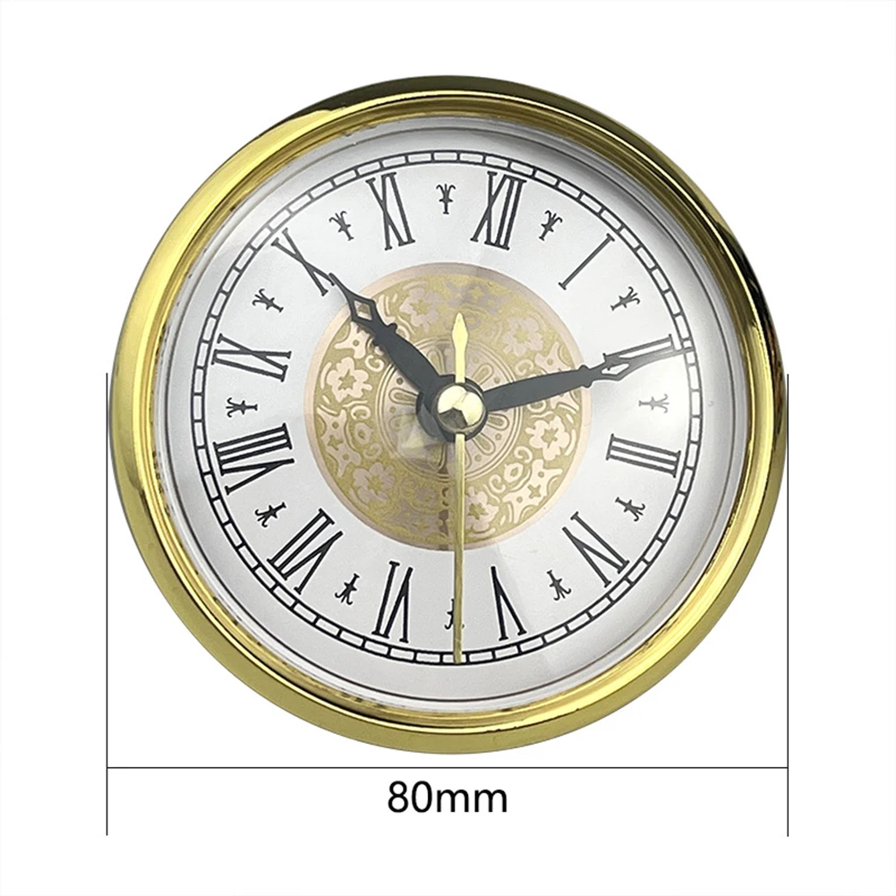80MM Clock Insert Clock Movement Replacement Crafts Black Arabic Numerals Colored Trim Fits 2.8 Inch Round Hole 5