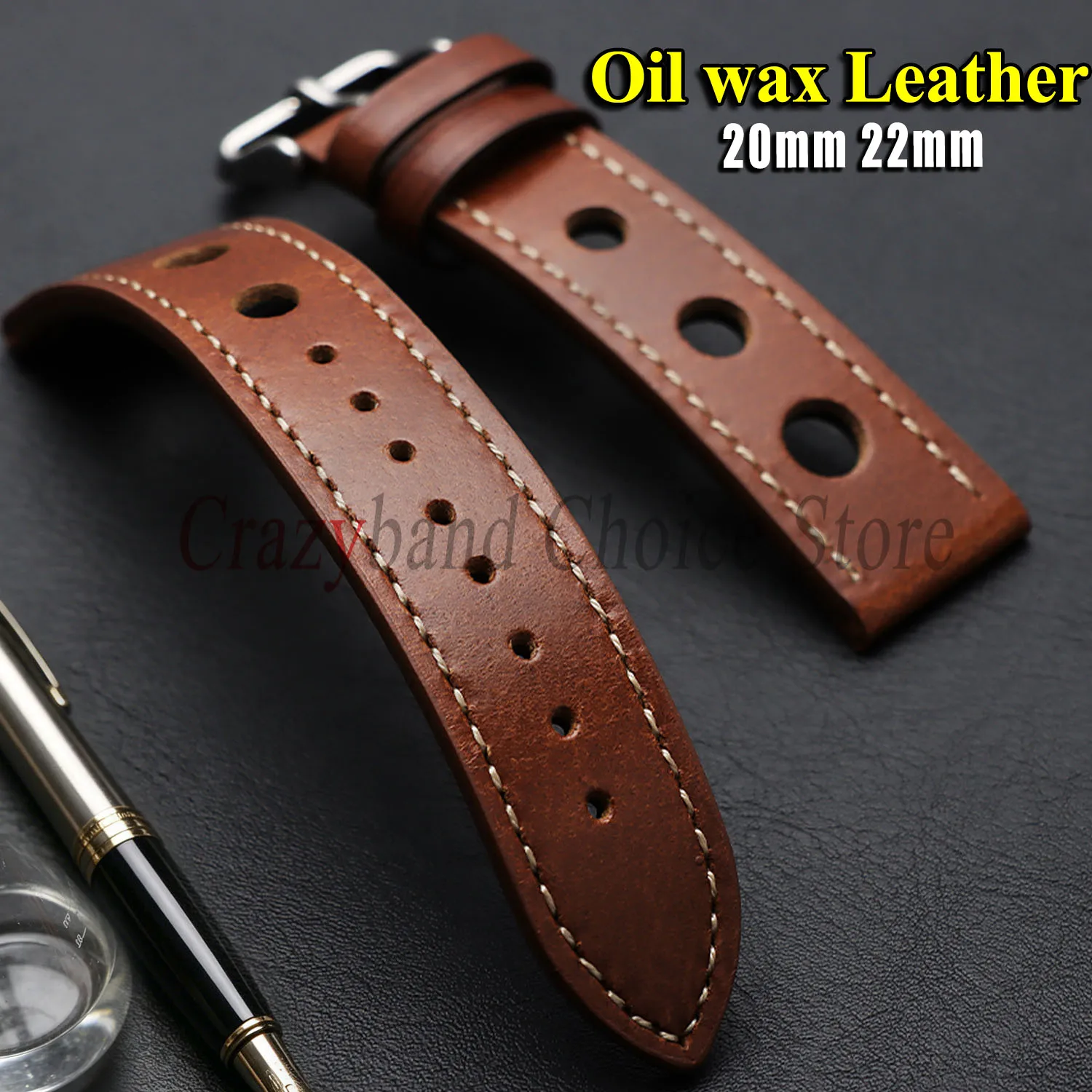 Vintage Leather Watch Strap - Unisex Fashionable & Breathable Bracelet