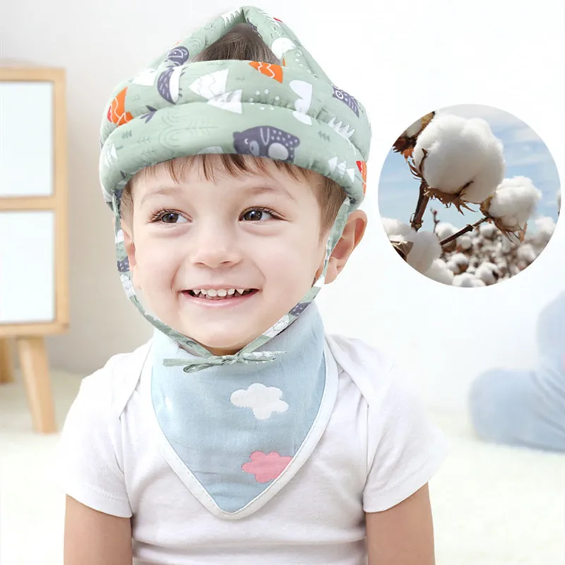 Baby toddler anti-collision cap Adjustable child safety soft helmet Head protection artifact