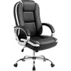 Office Chair Computer Desk Chair Gaming - Ergonomic High Back Cushion Lumbar Support with Wheels Comfortable Black Leather