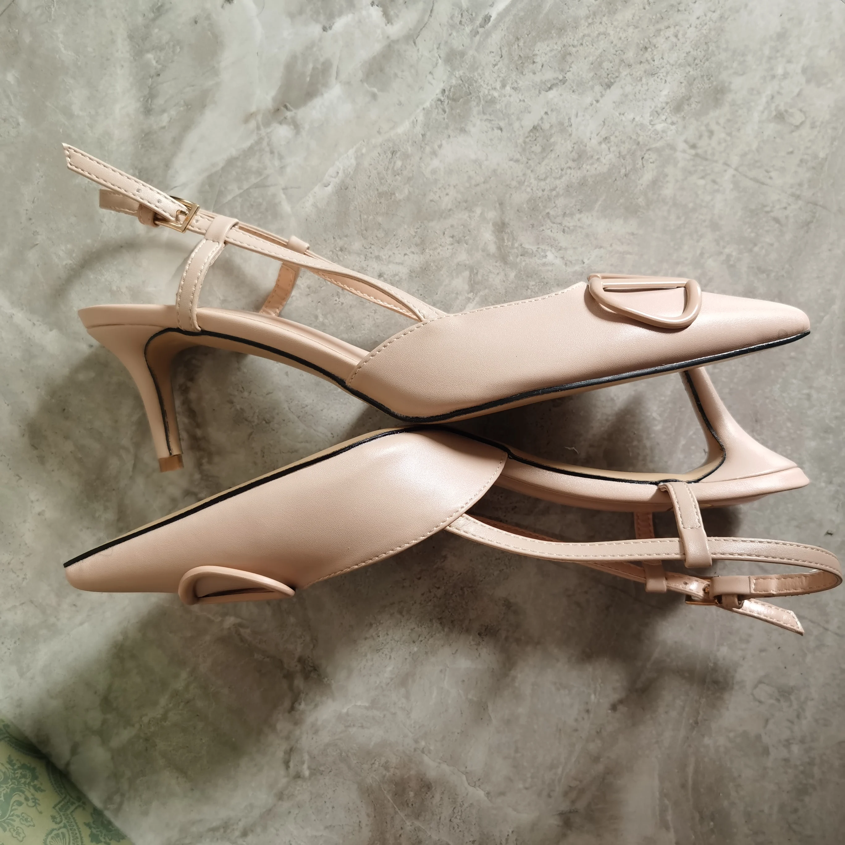 2023 Luxe Designer Brand Women Pointed Sandal 4/6/8cm Thin High Heel