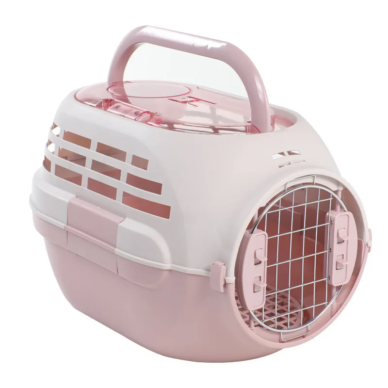 Pet air box out portable suitcase shipping air box teddy golden hair breathable dog cage cat travel