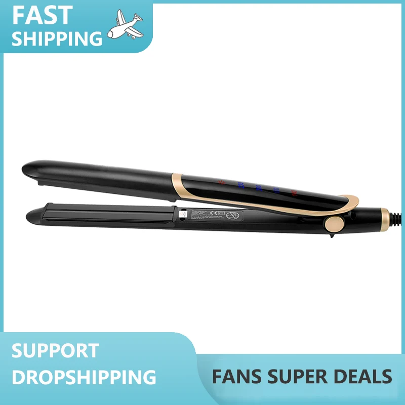 Professional Hair Straightener Irons Ultrasonic Infrared Hair Iron LCD Display Hairs Flat Iron Board Recover Damaged Hair Irons 60w super thin negative ion hair straightener for travel ptc heating professional large ceramic 2 in 1 flat irons four gears adj