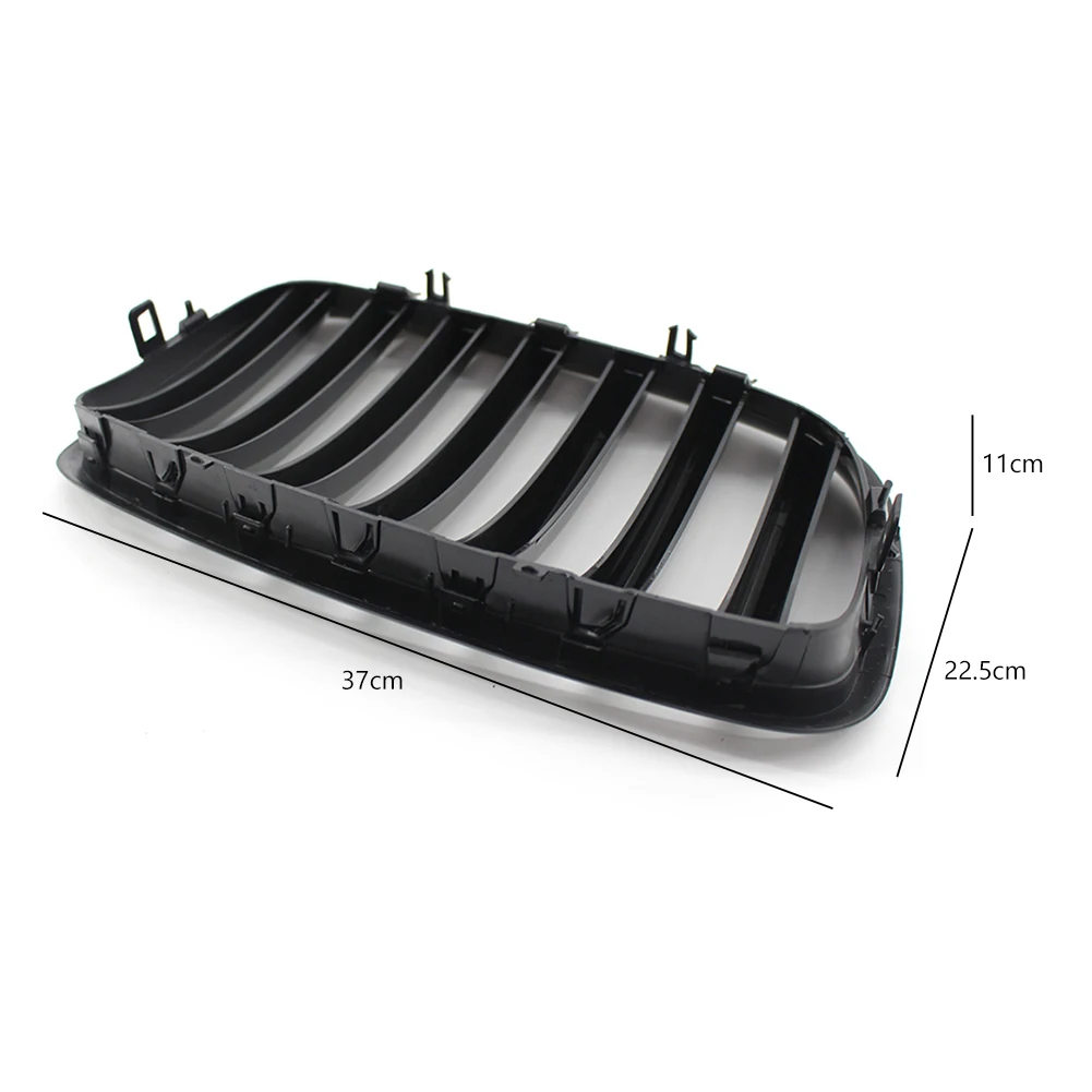 1 Pair Double Slat Grill Grille Gloss Black Front Bumper Racing Grille for BMW X5 E70 X6 E71 2007-2013 Car Accessories