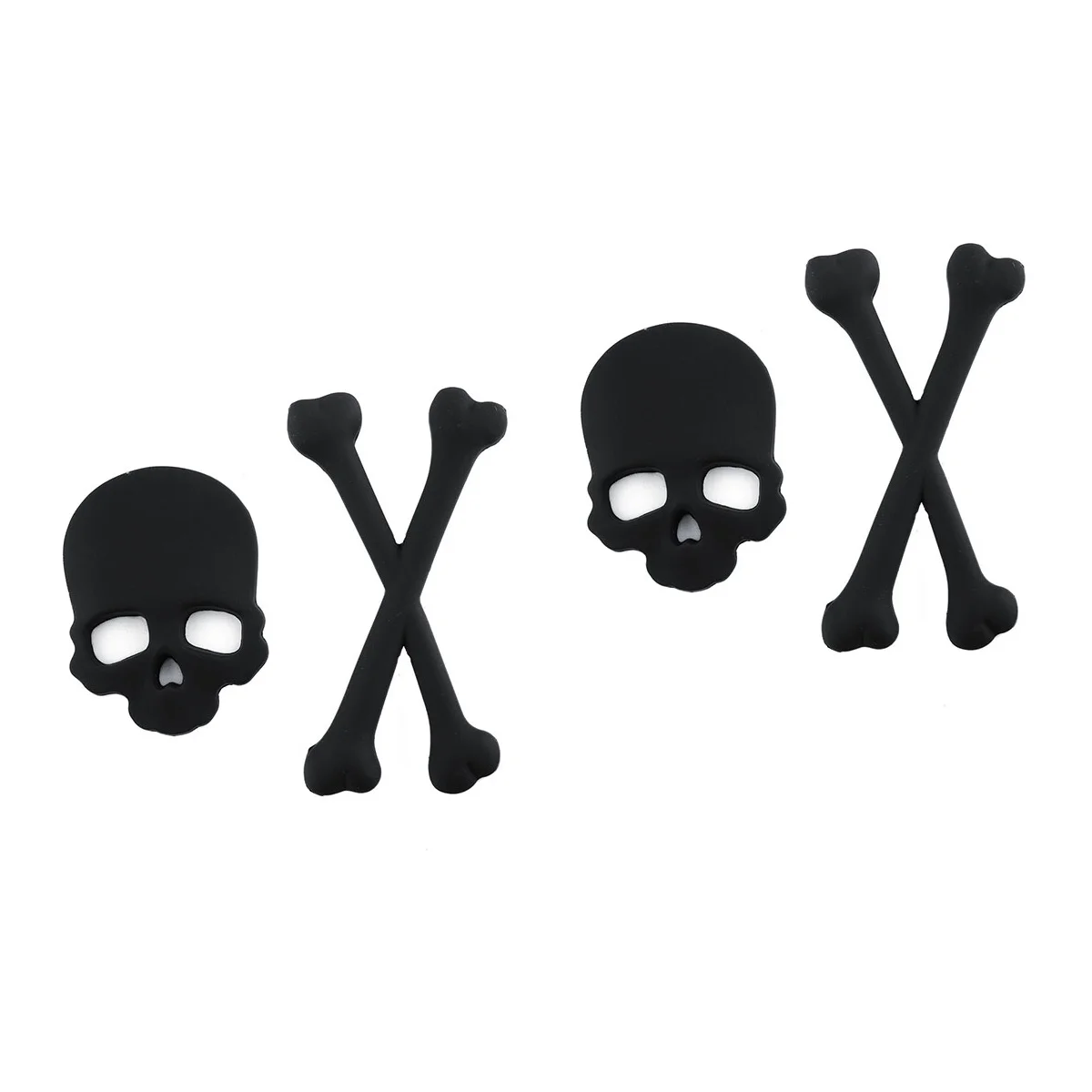 

Set of 2 Skull Metal Car Logo Motorcycle Accessories Silver Badge Decal Sticker