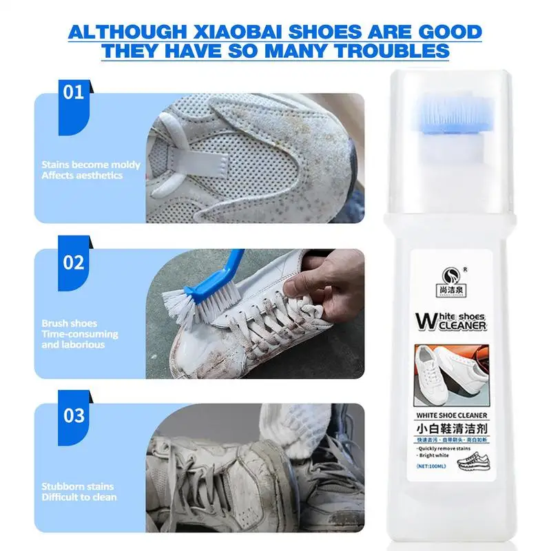 White Shoes Cleaner Brightening Multifunctional Cream White Shoe Polish For  Sneakers Stain Remover Cleaner For White Sneakers - AliExpress