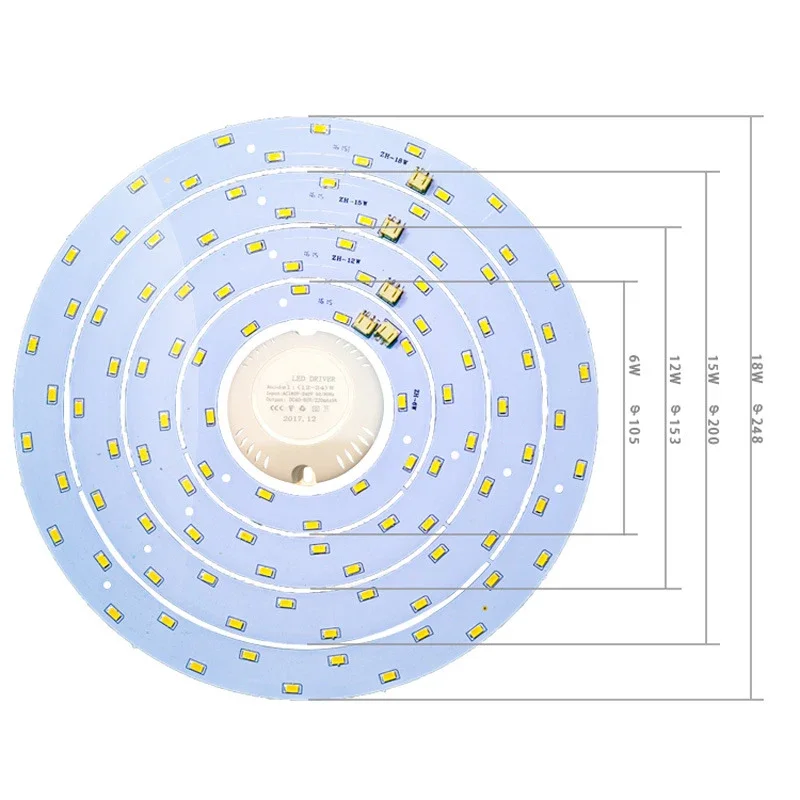 LED Lamp Plate 6/12/15/18W Circle Shaped 5730 LED Panel Ceiling Light Fixtures Board Lamp Plate Home Decoration led lamp plate