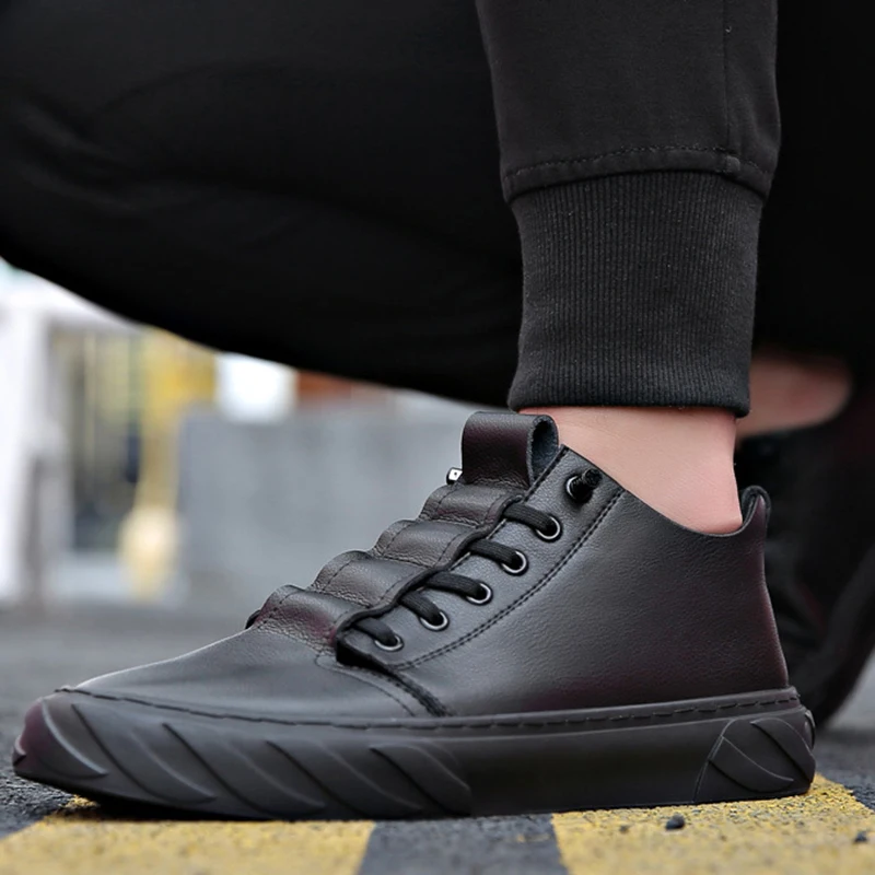 Men's Dress Shoes Elevator Shoes Platform High Heels Height Increase Business Casual Man Genuine Leather Heightening Shoes 6/8CM