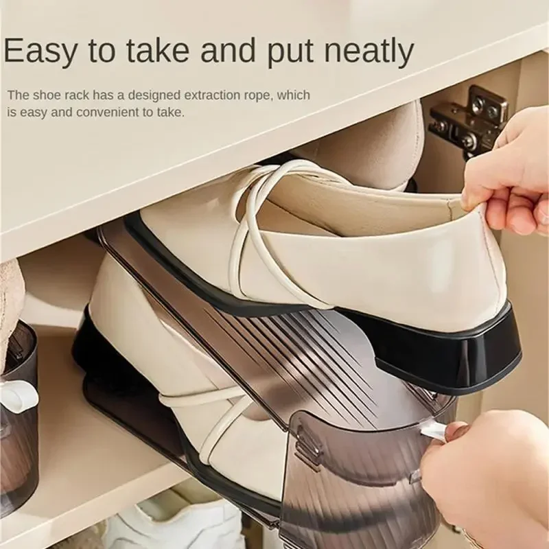 10Pcs Integrated Shoe Support Shoe Cabinet Storage Rack Shoe Storage Rack Space-saving Removable Double-layer Adjustable Rack 5