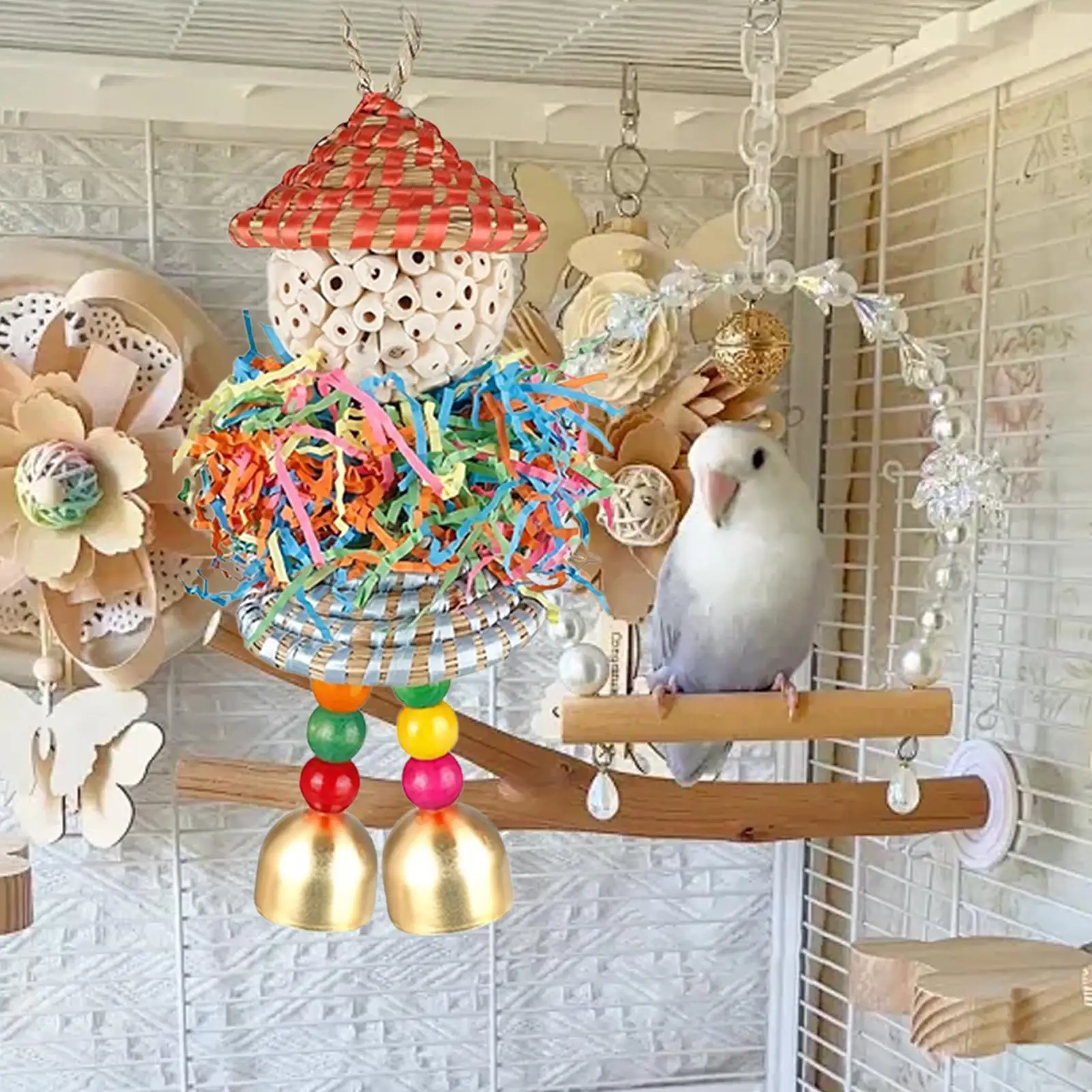 Parrot Foraging Toys 2 Pieces Shredding Toys For Birds Foraging Chewable Ball For Parrot Exercise Enrichment Play Cage Macaw