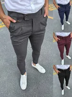 2023 New Men's Casual Pants Fashion Solid Business Leisure Trousers Trend Cool Street Wear Office Pencil Pants Calças Masculinas 2
