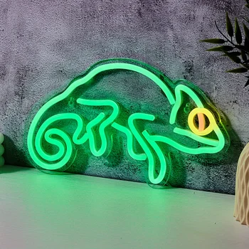 Chameleon LED Neon Sign – Green Animal Neon Wall Decor