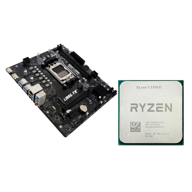 LIBRETX Ryzen Ryzen 5 5500X3D / 5700X Processador CPU AM4 / Placa-mãe B550M Envio Grátis do Brasil