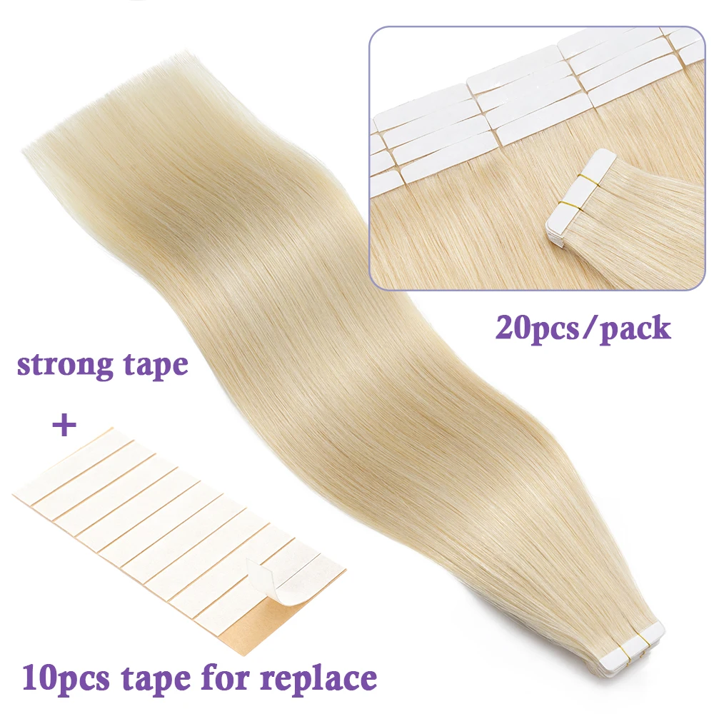 Tape In Hair Extensions Human Hair 2.5G/PC 50g/pack Natural Straight Seamless Double Side Tape For Women Good Density SEGO