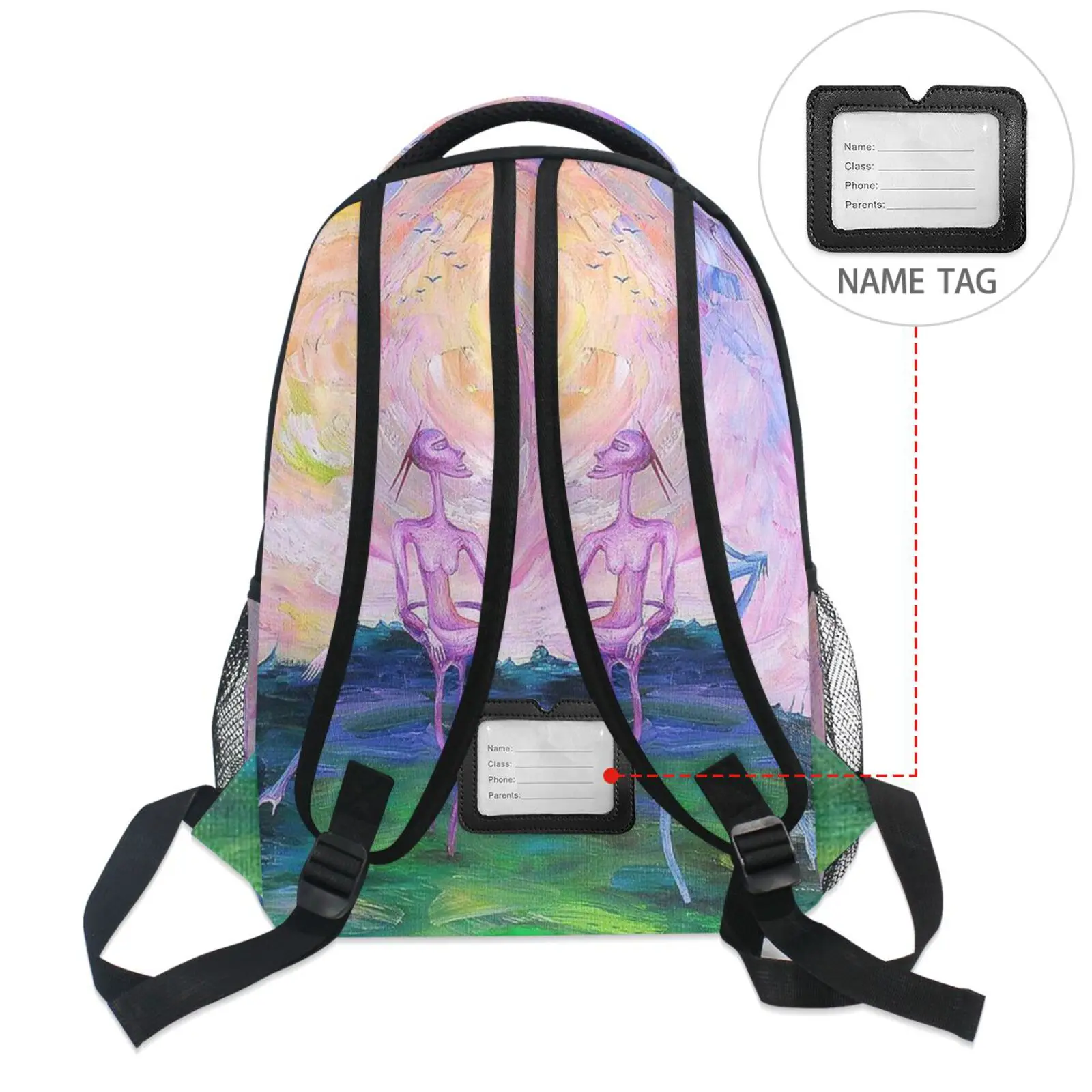 Children School Bags For Girls Kids Satchel Primary Orthopedic School Backpack Oil Painting Princess Backpack Teenager Schoolbag