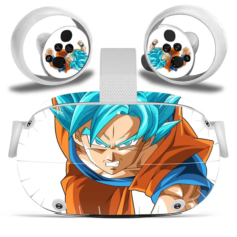 Dragon Ball Goku Skin Sticker For Oculus Quest VR2 Headset Virtual Reality Controller Decal Cover Protective PVC Skin 