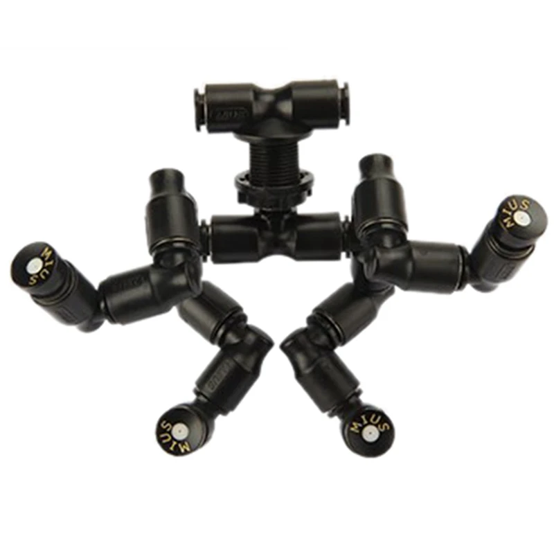 2X MIUS Reptiles Fogger Mist Sprinkler Rainforest Tank 360 Adjustable Aquarium Aquatic Pet Cooling System,B