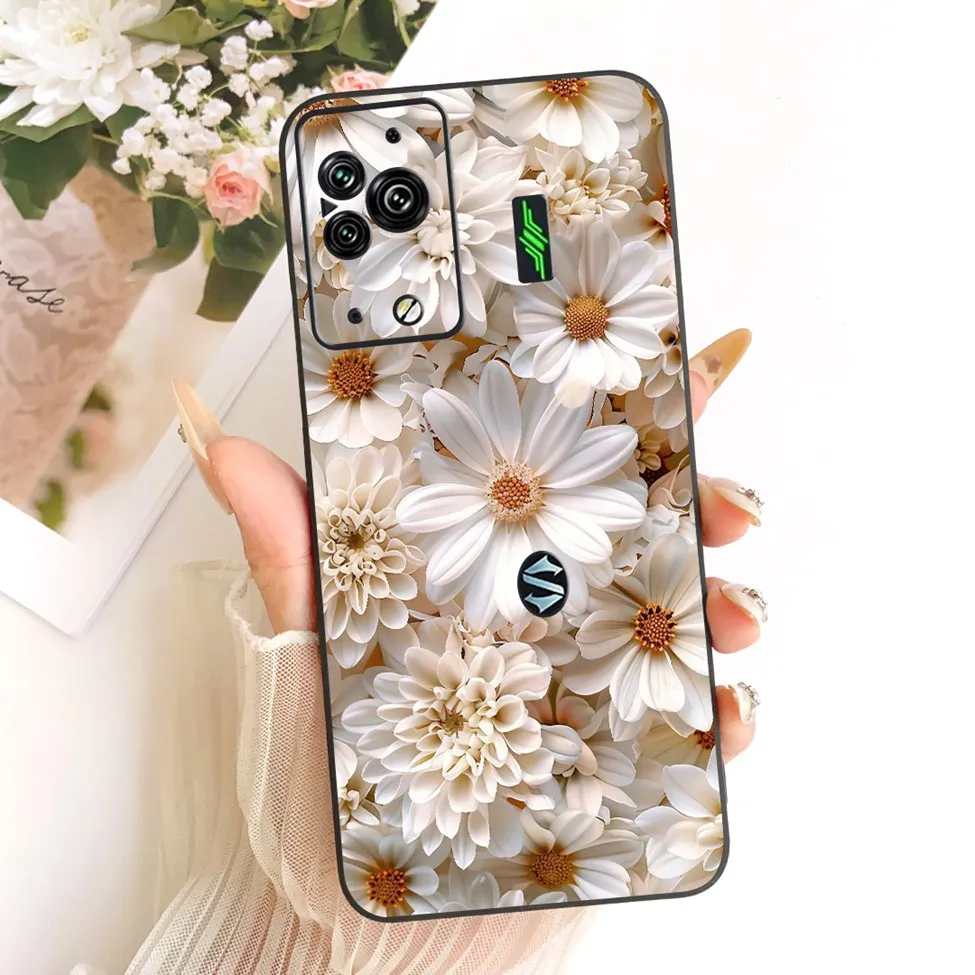 Cute Cat & Butterfly Design Silicone Case - Black Shark 5 Pro